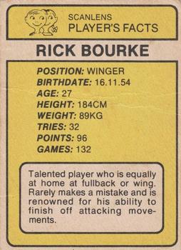 1981 Scanlens #68 Rick Bourke Back